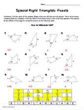 Special Right Triangles Puzzle Worksheet Special Right Triangle Right Triangle Worksheets