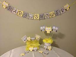Owl Baby Shower Decorations Package Owl Baby Shower Yellow Etsy Owl Baby Shower Decorations Baby Shower Yellow Owl Baby Shower