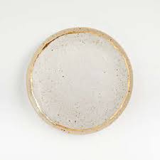 Nevaeh white® by fitz and floyd® grand rim wide band gold dinner plate. Salad Plates Crate And Barrel