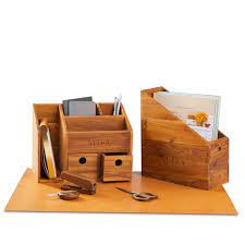 Shop modern pillows, room accents, storage & accessories at west elm®. Teak Wood Desk Accessories Set Mark And Graham