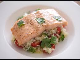 Mix well, put a large plate on top and leave to stand for 3. Salmon Couscous Salad Byron Talbott Youtube