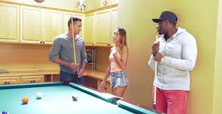 Skinny girlfriend rides a black dude on the pool table - ... | Any Porn