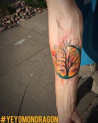 Everyday there is new invention or creativity took there are many creativity happened in daily schedule by tattoo artists at their tattoo shops. Watercolor Tree Tattoo On The Right Inner Forearm