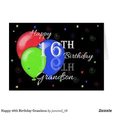 Birthday Greetings For Grandson Happy 16th Birthday Grandson Card Zazzle Com In 2020 Happy 16th Birthday 16th Birthday Wishes Happy Birthday Grandson