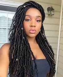 Goddess Black And Blonde Faux Locs Goddess Locs Locs Hairstyles Goddess Braids Hairstyles Faux Locs Hairstyles