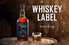 Whiskey Bottle Label Mockup Whiskey Bottle Labels Design Mockup Free Psd Mockup Template