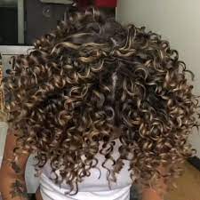 Perm Can Be Styled Variously From One To Another See If You Are Interested In One Of Them In This Very O Colored Curly Hair Curly Highlights Curly Hair Styles
