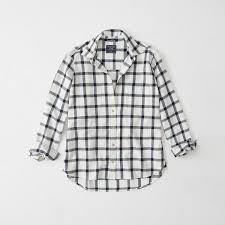 Black And White Buffalo Plaid Shirt Womens Abercrombie Fitch Boyfriend Flannel Shirt 58 Liked On Polyvore Featuring Tops White Plaid Oversize Oversized Plaid Shirts Shirts Oversized White Shirt