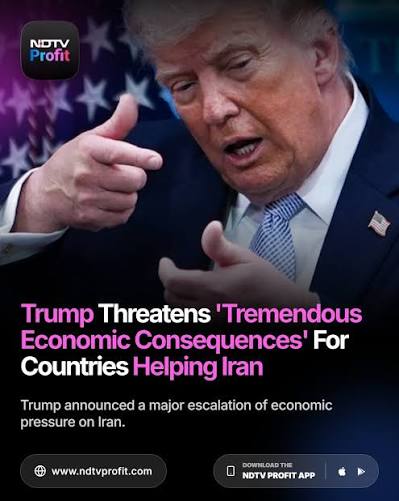 US President Donald Trump escalated economic pressure on Iran, describing it as the 'most crushing economic operation' ever imposed on a country and warned that countries helping Iran would face severe consequences.