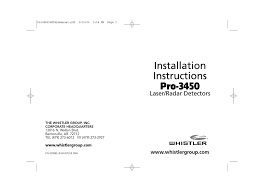 Full featured remote with pop detection. Whistler Pro 3450 Installation Instructions Manual Pdf Download Manualslib