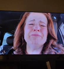 She's really working hard to push a tear out 💧