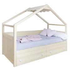 Litchi le lit au sol et nous. Lit Cabane Avec Rangement En Bois Naturel Livraison Gratuite