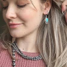 High Grade Kingman Birdseye Dangle Earrings 3 Handmade by Navajo Linda  Yazzie