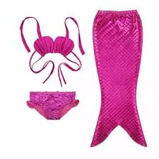 Hotpink 3 10 Y New Cute Girl Princess Children Baby Girls Mermaid Tail Bath Split Swimsuit Costume Swimsuit Bikini Set Dress S001 Intl
