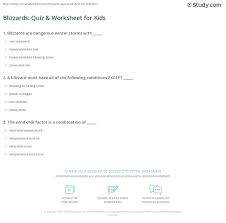 Do you know the secrets of sewing? Blizzards Quiz Worksheet For Kids Study Com