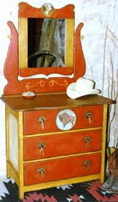 Schahrer Western Furniture Gallery Jc019 Hand Painted Pine Dresser With Mirror From Southwest Country Western Furniture Furniture Painted Furniture