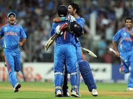 With yuvraj singh, sachin tendulkar, mahendra singh dhoni, tillakaratne dilshan. On This Day India Wins Icc Cricket World Cup 2011 Sportstar