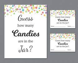 Open the milk carton along the seams and flatten it out. Rainbow Candy Guessing Game Baby Shower Games Printable Etsy Printable Baby Shower Games Candy Guessing Game Guess How Many Candies