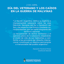 El 2 de abril por ley 25370 se celebra el día de los veteranos y caídos en la guerra de malvinasun día que debe ser dedicado a la reflexión sobre esta la asombrosa excursión de zamba en el museo malvinas. Facebook