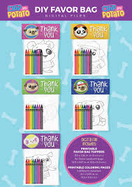 Chip And Potato Netflix Tv Show Favor Bag Coloring Pages Etsy In 2020 Coloring Pages Favor Bag Toppers Netflix Tv Shows