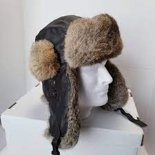 Accessories Norko Leather Rabbit Fur Trapper Aviator Hat Large Poshmark