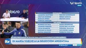 Argentina en la copa américa: Seleccion Argentina Los Jugadores Que Tendrian Su Lugar Asegurado En La Copa America Tyc Sports