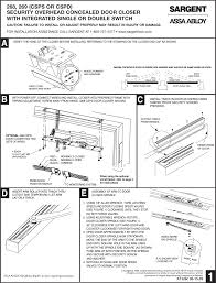 The adjustment valves are usually located in an accessible location so that the door closer can be adjusted after it has already been installed. Sargent Installation Instructions For 268 269 Series Concealed Door Closers With Csps Cspd Position A7326c
