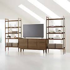 There are also two open cubbies for cable boxes and other devices, and cable outlets at the back of the unit make it easy to. Tv Stands Media Consoles Cabinets Crate And Barrel