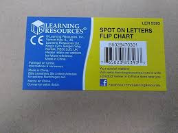 Spot On Letters Flip Chart By Learning Resources Ler 5393