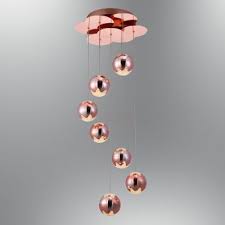 Ozcan 7 Li Adios Sarkit Rose Gold 7 X 8w Smd Led 5372 7a 32 Avize Ozcan Aydinlatma Kirmizi Altin Avize Led