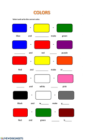Colors Mix Interactive Worksheet Color Mixing Color Worksheets Worksheets