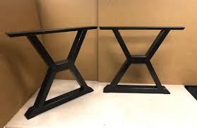 Many people are replacing their old dining table with metal table. X Design Dining Table Legs Heavy Duty Sturdy Set Of 2 Steel Etsy Dining Table Legs Table Legs Table Base