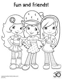 Strawberry shortcake and friends coloring book pages strawberry and orange blossom sweet fruits. 12 Strawberry Shortcake Birthday Party Printable Coloring Pages Thesuburbanmom Strawberry Shortcake Coloring Pages Friends Coloring Pages Coloring Books