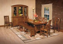 We offer complete dining room sets that include tables, chairs. Quarter Sawn White Oak Olde Century Mission Trestle Dining Table