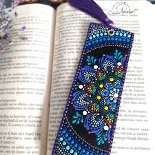 Books Are Never Out Of Vougue And Reading Is Cool Again Bookmark Handpainted In Mandala Style On Genuin In 2020 Mandala Design Art Creative Bookmarks Dot Art Painting