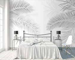 Black And White Tropical Mural Wallpaper Beibehang Grey Mural Wallpaper Nordic Minimalist Plant Coconut Leaf Palm Tree Living Room Bedroom Tv Background 3d Wallpaper Aliexpress In 2020 Grey Mural Wallpaper Living Room Bedroom Palm Leaf Wallpaper