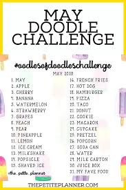 2 To The 1 To The 1 To The 3 Do You Wanna Die Yeah Definitely May Doodle Challenge 2020 With Printable The Petite Planner In 2020 Drawing Prompt Sketchbook Challenge Drawing Ideas List