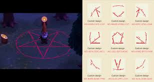 I Made A Pentagram Custom Design In Case Anyone Wants To Have Baphomet Move In To Your Island Anima Animal Crossing 3ds Animal Crossing Animal Crossing Game