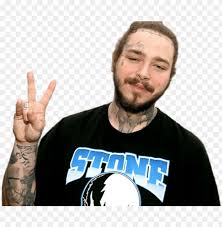 A massive skull tattoo on the right side of his head. Music Stars Post Malone Face Tattoos Always Tired Png Image With Transparent Background Toppng