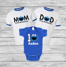 First Birthday Boy T Shirt Cookie Monster Matching Family Birthday Shirts Cookiemonster Cookiemonsterbirthday Sesamest Cookie Monster Birthday Monster 1st Birthdays Monster Birthday