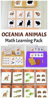 Oceania Australia Animals Math Packet In 2021 Preschool Activities Kindergarten Activities Afterschool Activities