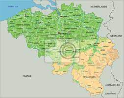Nel 1993, la costituzione del belgio è stata riscritta per riconoscere ufficialmente le tre regioni amministrative del paese: Hohe Detaillierte Belgien Physische Karte Mit Etikettierung Leinwandbilder Bilder Benelux Belgische Flandern Myloview De