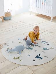 Die teppiche von vertbaudet sind superweich. Vertbaudet Runder Kinderzimmer Teppich Ozean In Wollweiss