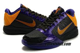 Black And Yellow Kobes Shoes Kobe V Shoes La Lakers Away Black Varsity Purple Yellow 386430 071 Purple Womens Sneakers Purple Sneakers Kobe Bryant Shoes Fake Shoes