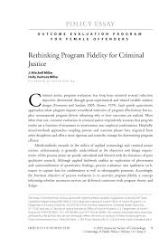 Pdf Rethinking Program Fidelity For Criminal Justice
