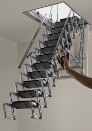 Fantozzi Electric Aluminium Concertina Loft Ladder Loft Ladder Loft Storage Stairs Design