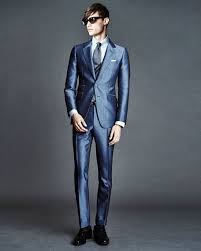 Tom Ford O Connor Base Half Lined Silk Suit Light Blue