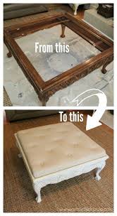 Thrift Store Coffee Table Turned Diy Tufted Ottoman Artsy Chicks Rule Diy Tufted Ottoman Furniture Makeover Diy Furniture Makeover