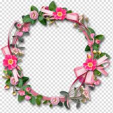 Pink And Green Floral Wreath Flower Round Frame Transparent Background Png Clipart Hiclipart Png round frame gold effect clipart.