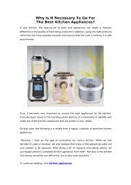 Best kitchen appliances in 2021 (march reviews). Why Is It Necessary To Go For The Best Kitchen Appliances By Shivangi Issuu